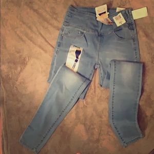 Corset shaping stretchy jeans